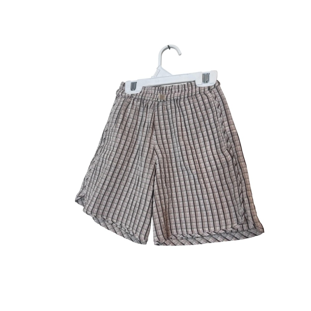 Zara Shorts Toddler Girls 18-24 Months Beige Check Seersucker Elastic Waist